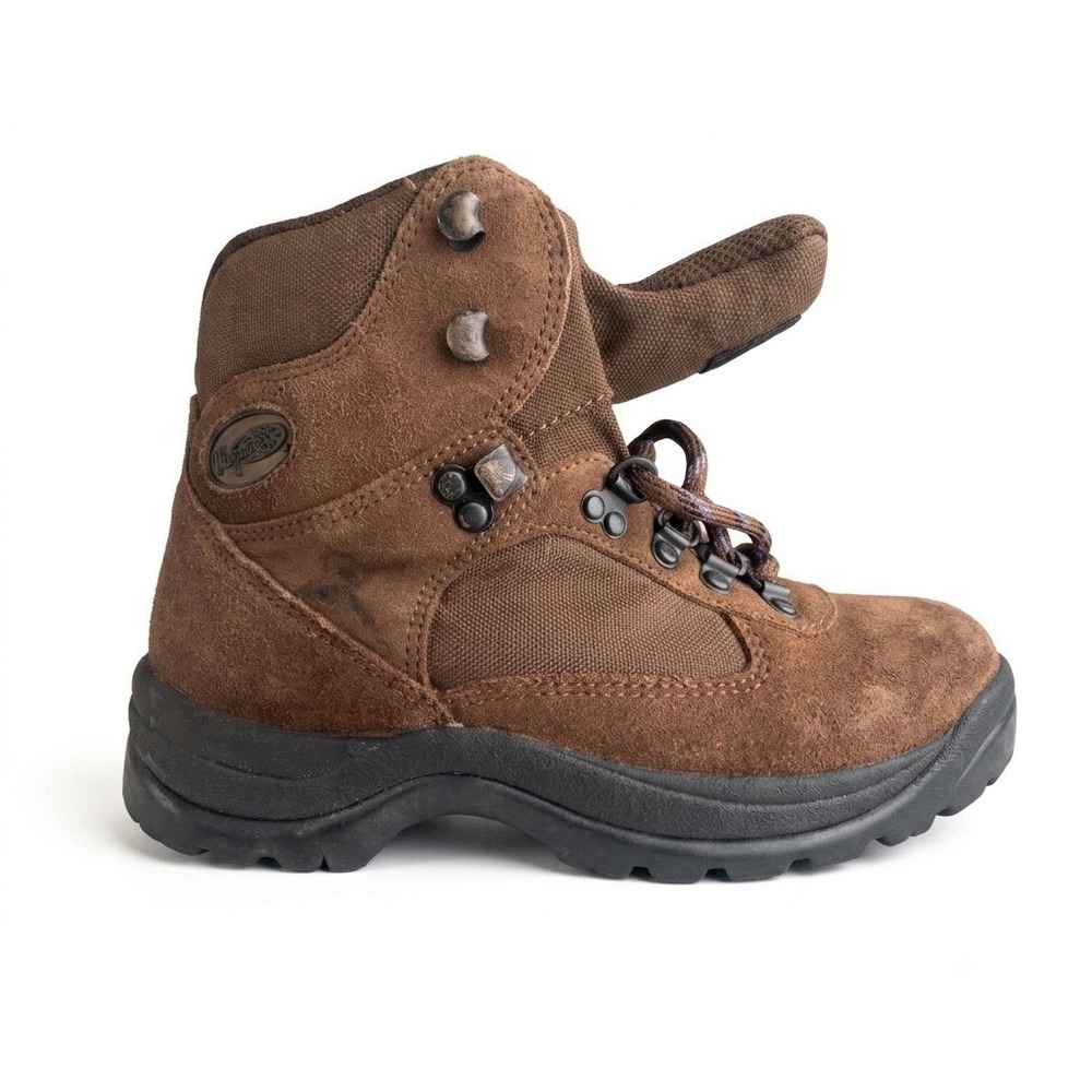80s Vintage Vasque Skywalk Boots Suede Canvas Lug Sole Mens 7.5/8 Womens 8.5/9‎